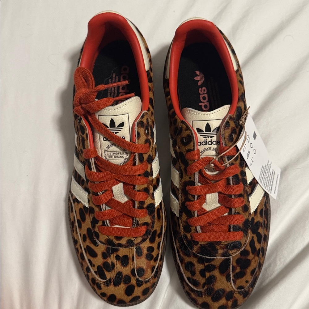 Adidas Animal Print Sneakers with Red Highlights